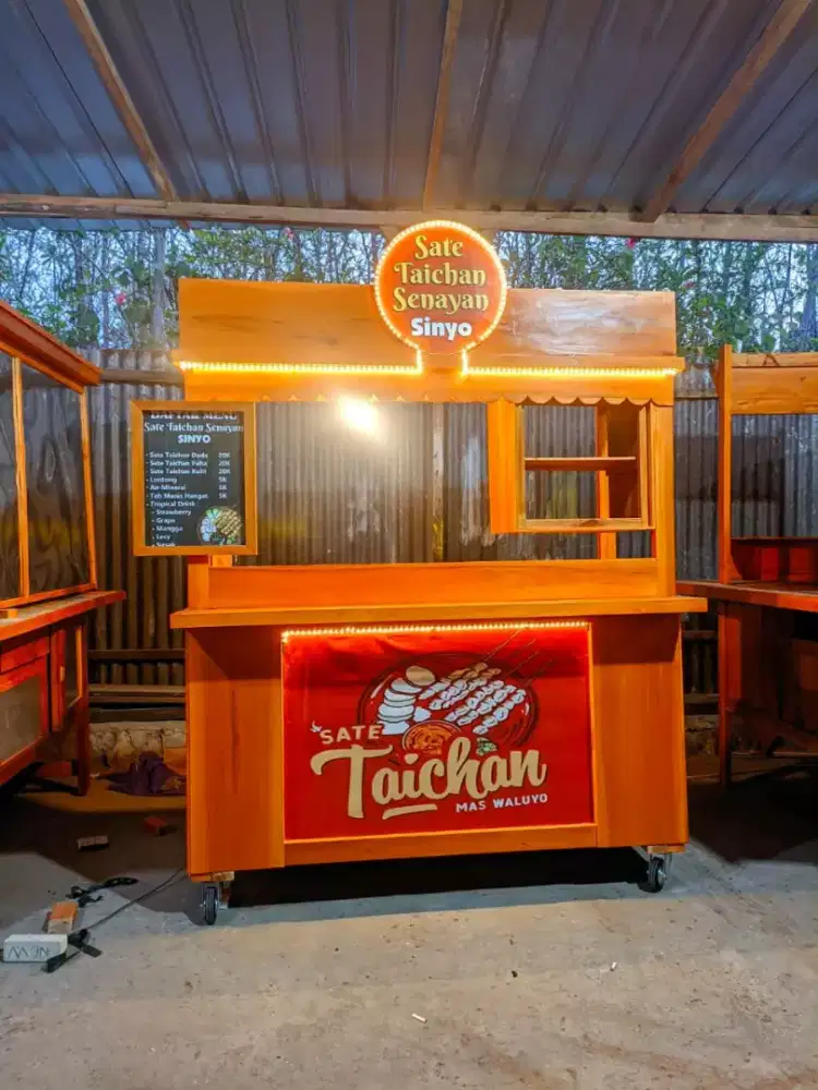 Gerobak sate taichan, gerobak angkringan, gerobak booth,dll