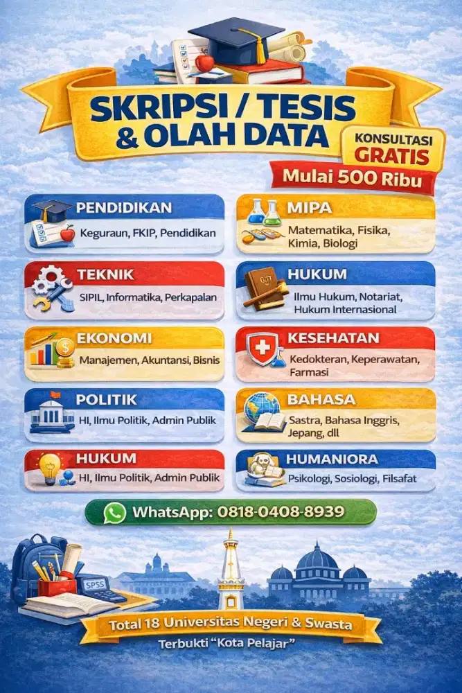 Konsultasi Skripsi, Tesis, Olahdata, Sinta