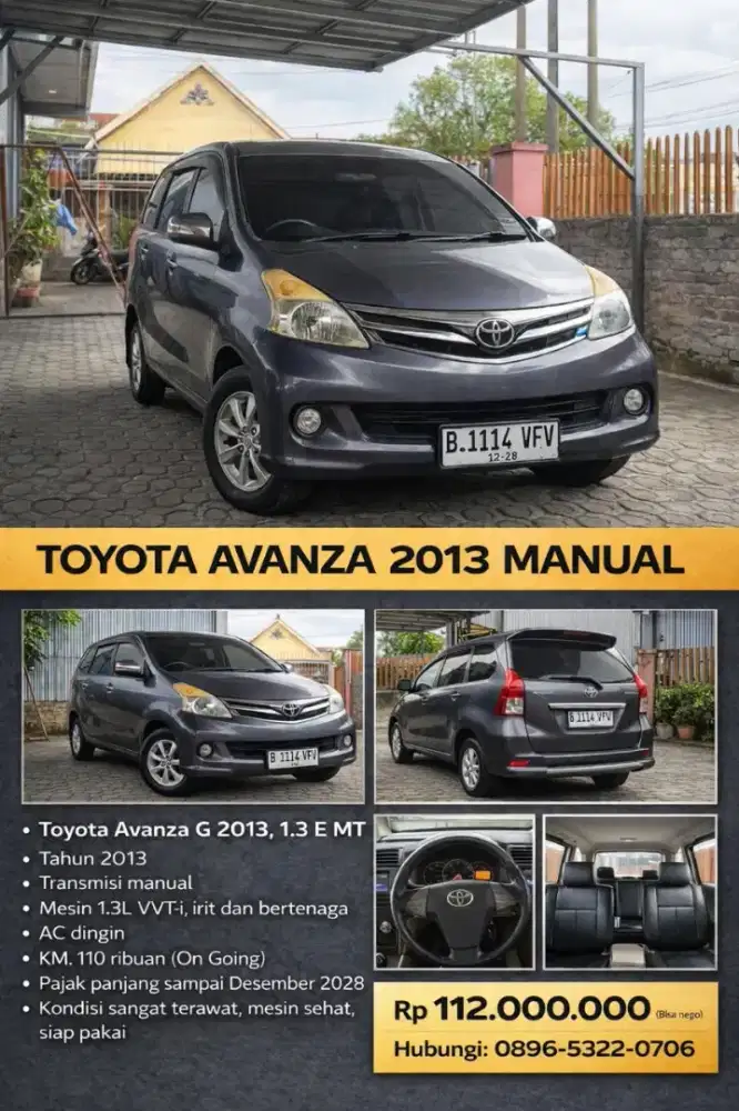 Mobil Manual - Toyot Avanza - 2013 (Bisa Nego)