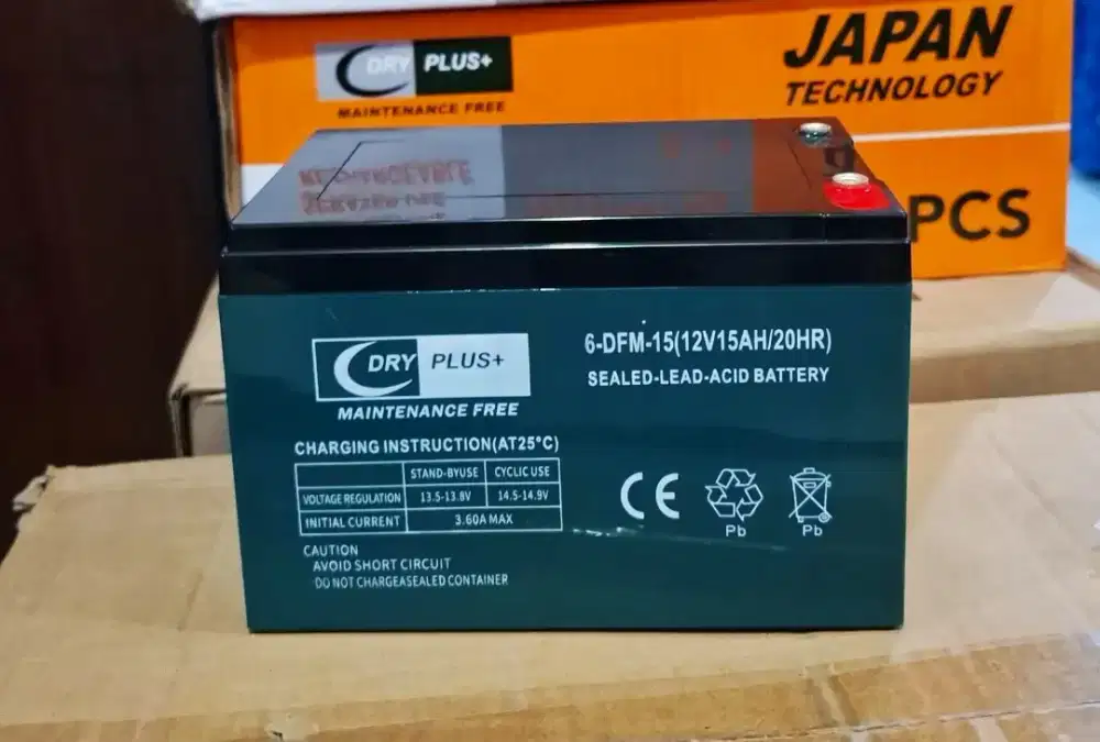 Battery Sepeda listrik DRY PLUS (12VOLT/15AMPER )