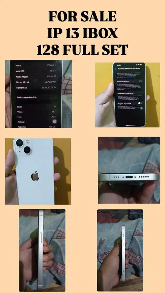 FOR SALE IPHONE 13 EX IBOX 128
