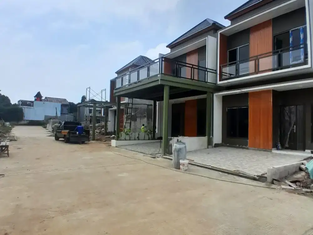 rumah minimalis modern balkon super luas 2 km ke tol jatiwarna