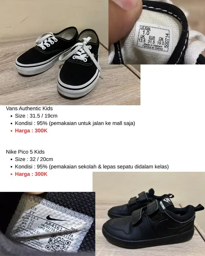 Dijual sepatu anak sekolah atau jalan
