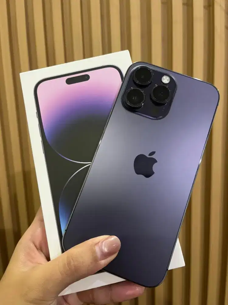iPhone 14 Pro Max 128GB Deep Purple Fullset RESMI ID/A Minus Face ID