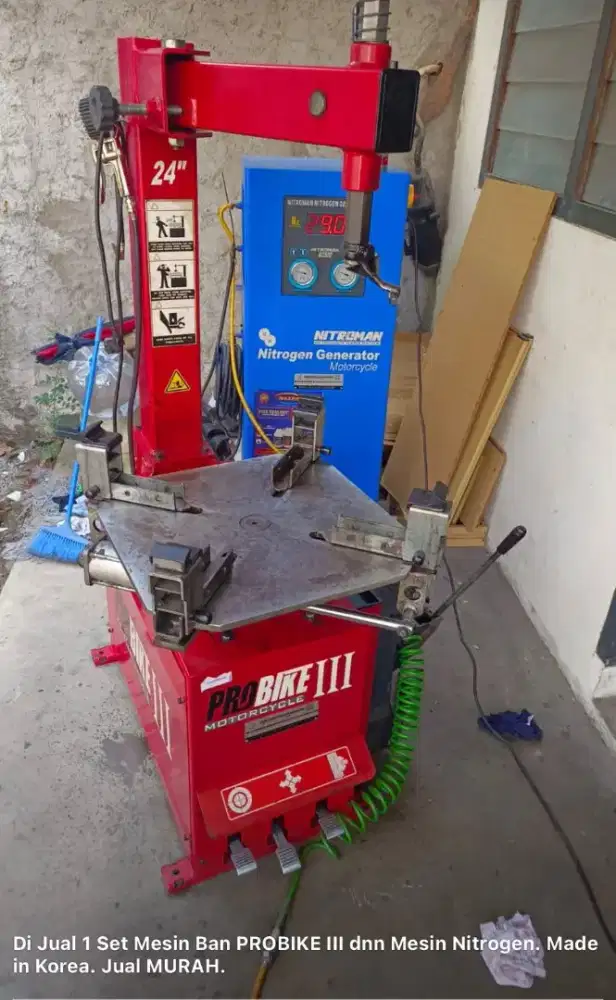 Di jual 1 set mesin ban + kompresor nitrogen kondisi 98%