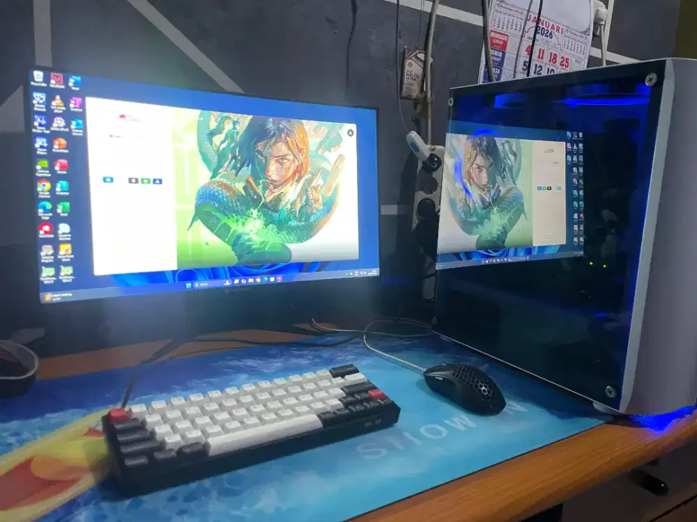 PC Monitor sett Ryzen 5 with VGA BU