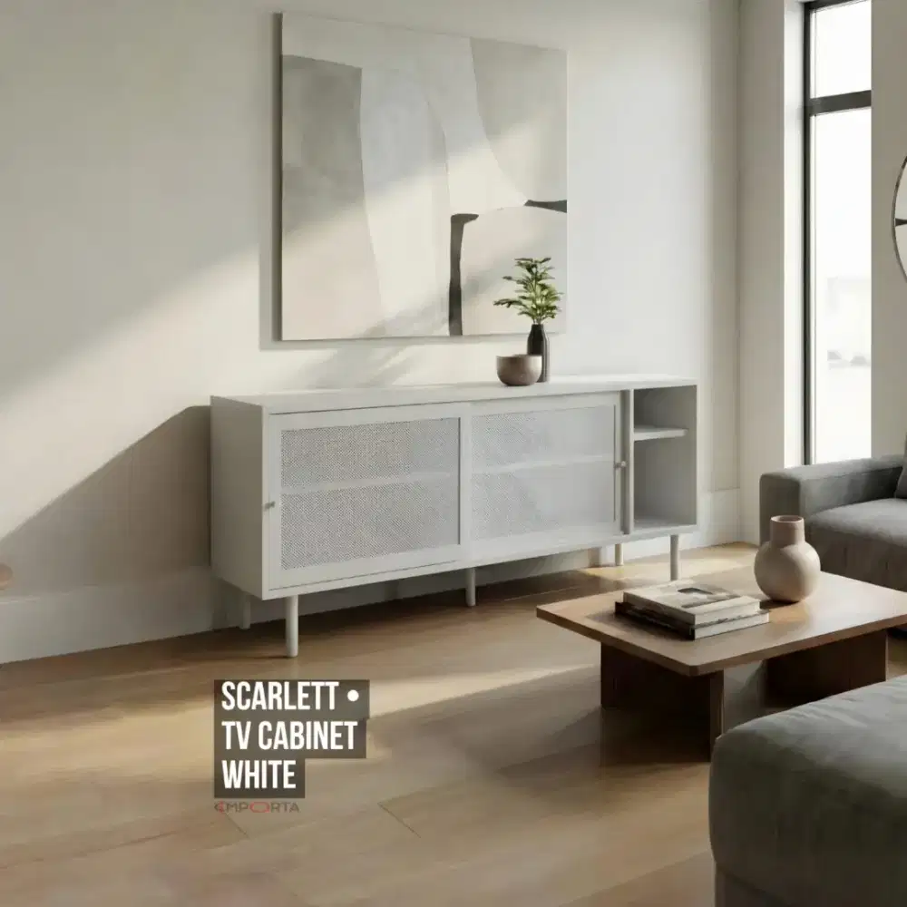 Lemari Cabinet Besi Importa Scarlett TV Cabinet White
