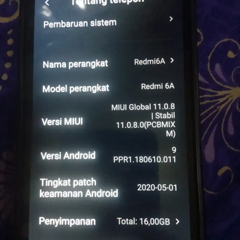 Jual aja hp redmi6a ram 2 masih bagus lecet pemakaian aja