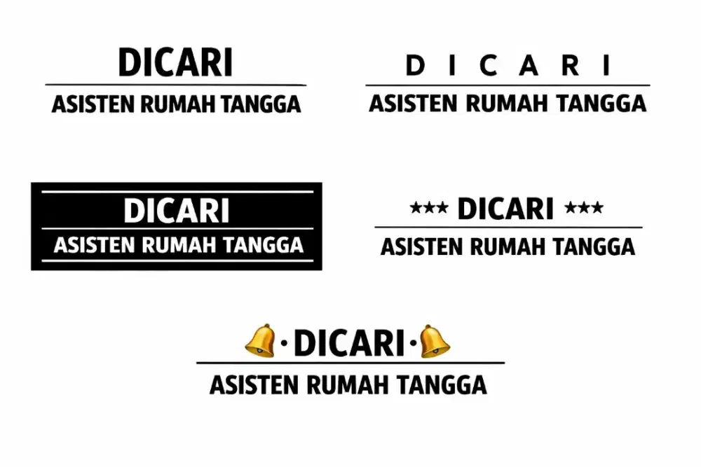 Dicari ASISTEN RUMAH TANGGA