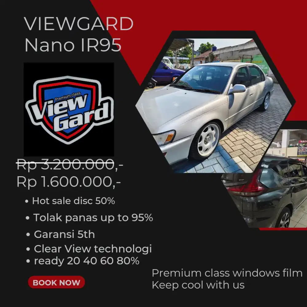 Viewgard Nano, kaca film tolak panas 95% garansi 5th