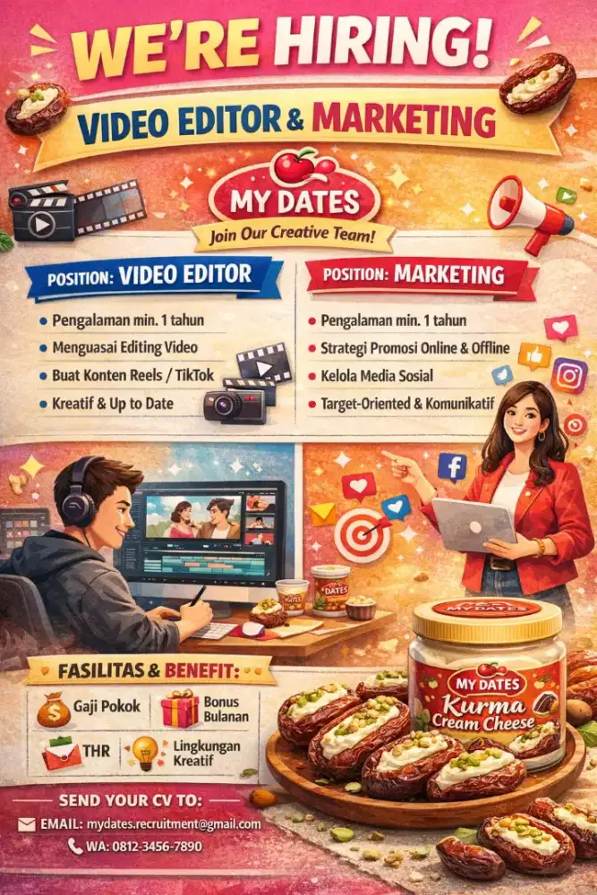 MY DATES membuka kesempatan untuk kamu yang kreatif dan komunikatif