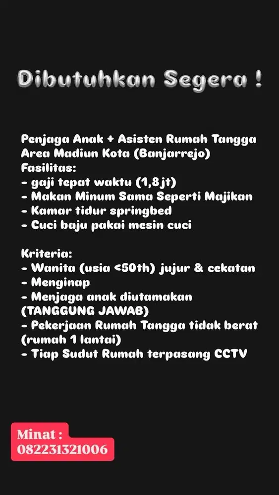 Dibutuhkan momong + art