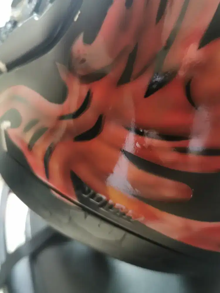 Helm NOLAN ORi White (Air Brush Black Motif Phoenik)