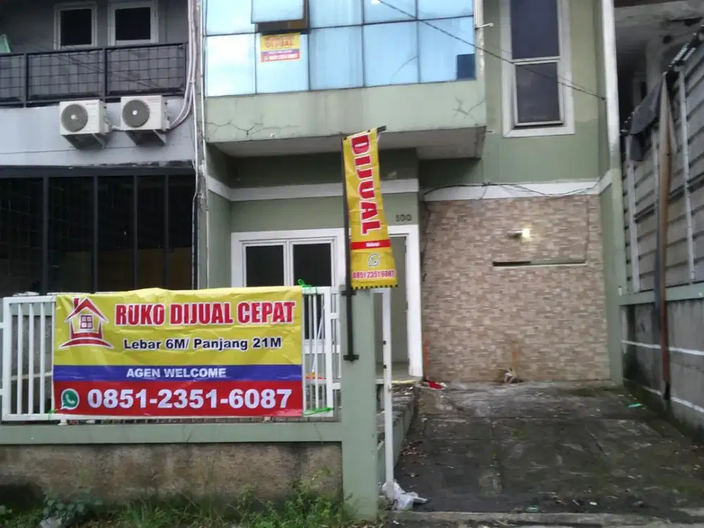 Rumah Ruko Sarua Indah, Jalan Ramai, belakang citra Indah sarua, Ukuran Tanah 125 meter 6x21 meter. 2.5 lantai 290 meter