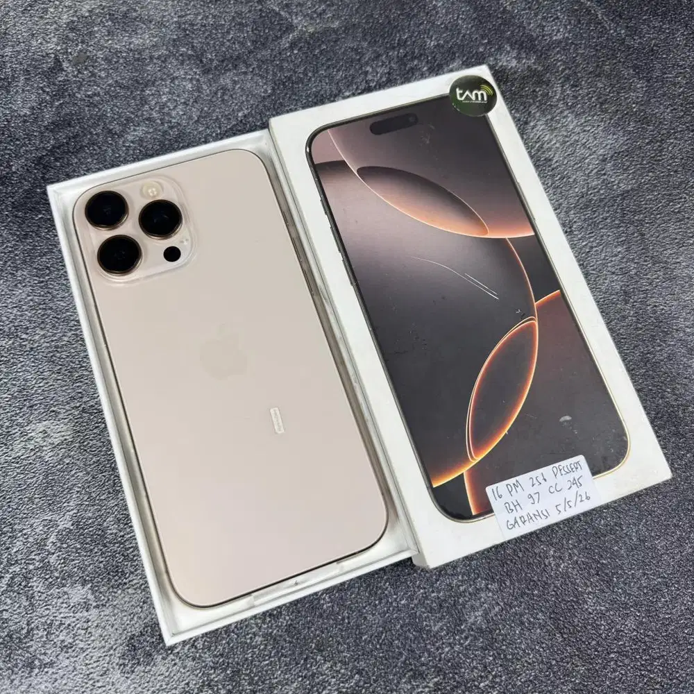 Iphone 16 Pro Max 256GB Dessert  Garansi 05/05/2026 BH 97 CC 245 Ibox