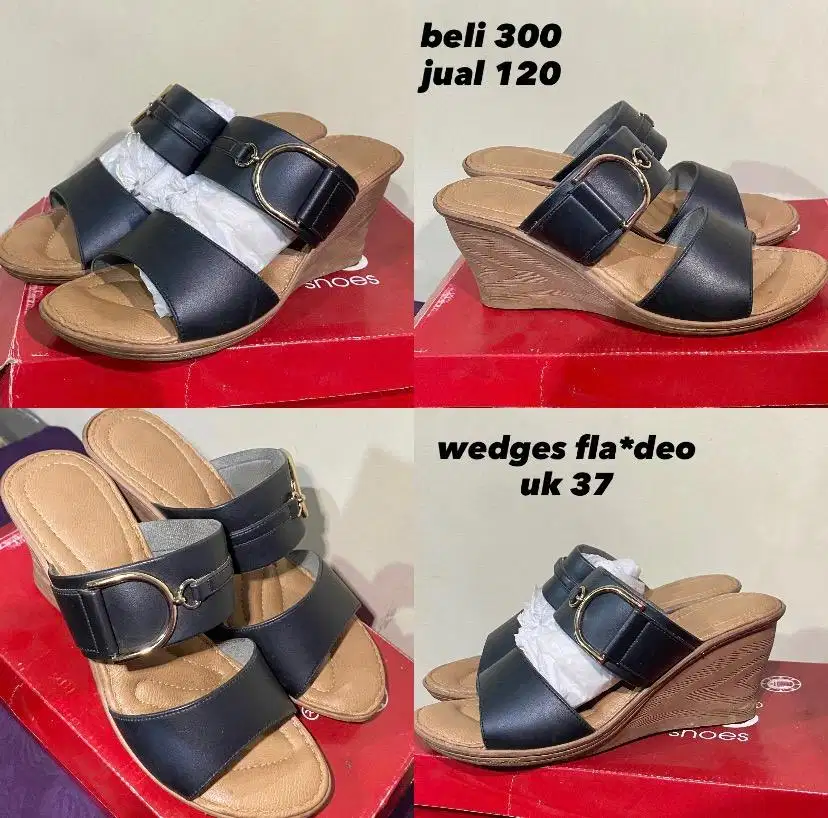 Wedges Fladeo Coklat Hitam