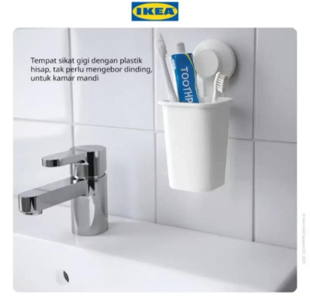 IKEA TISKEN Tempat Sikat Gigi Dengan Suction Ori