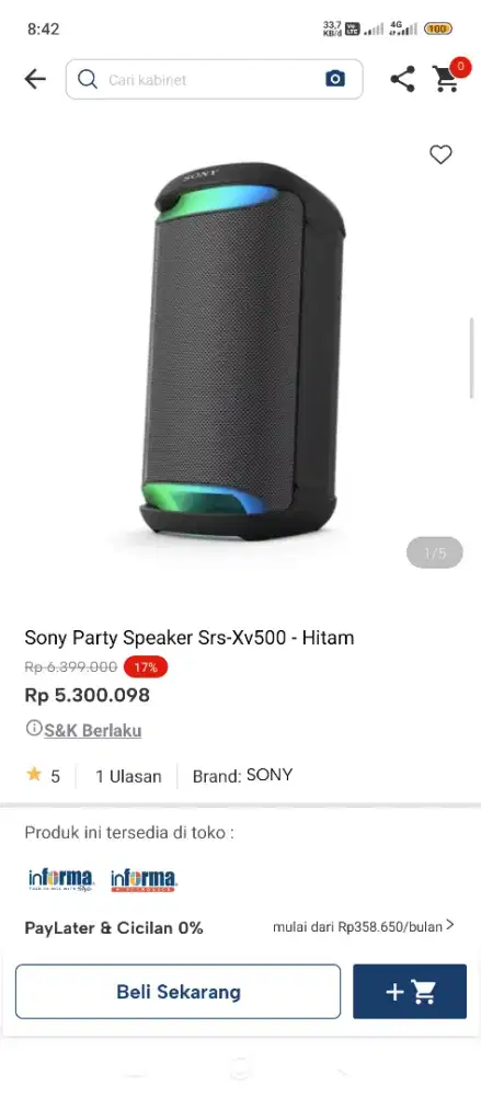 Sony speaker bisa cicilan tanpa dp cicilan dengan Bunga rendah 0%