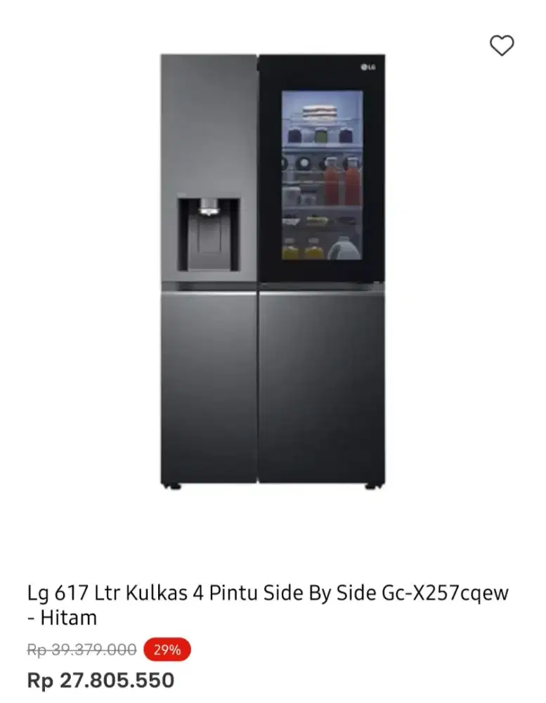 KULKAS SBS LG KETOK 617LITER