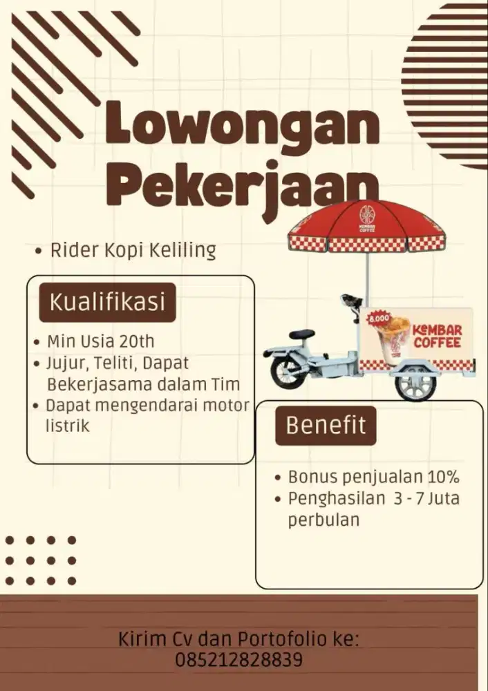 Lowongan pekerjaan riders kopi keliling