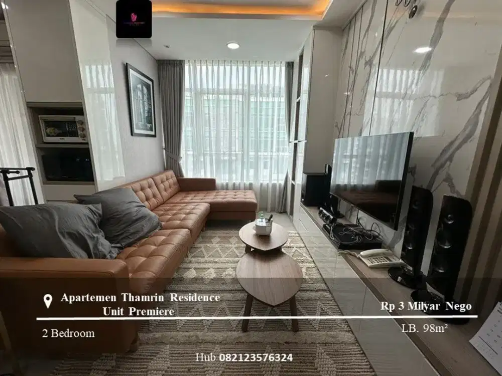 Dijual Apartement Thamrin Residence Unit Premiere High Floor 3BR Full Furnished