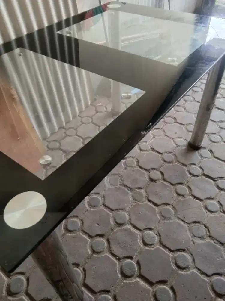 meja makan kaca tebal tanpa kursi cm meja nya aja