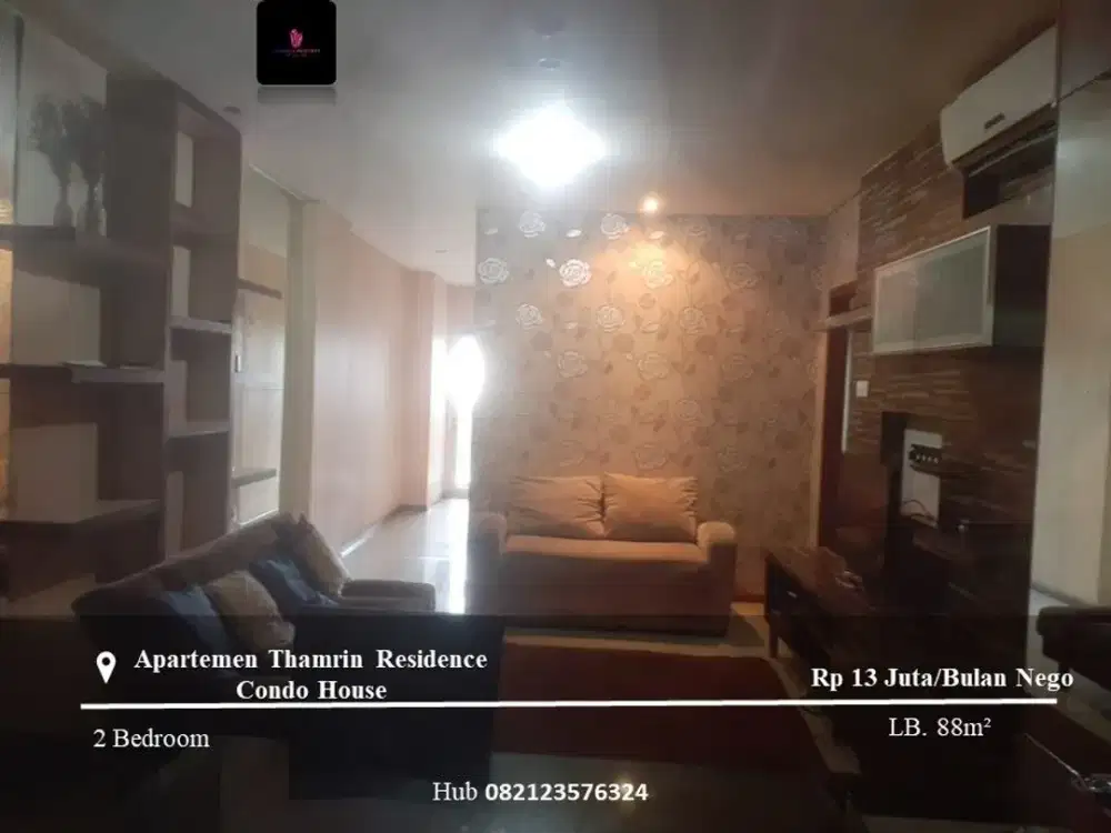 Disewakan Apartement Thamrin Residence Condohouse Low Floor 2BR Full Furnished