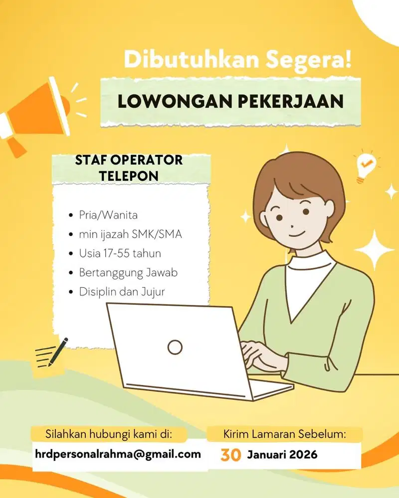 Loker staf operator telepon