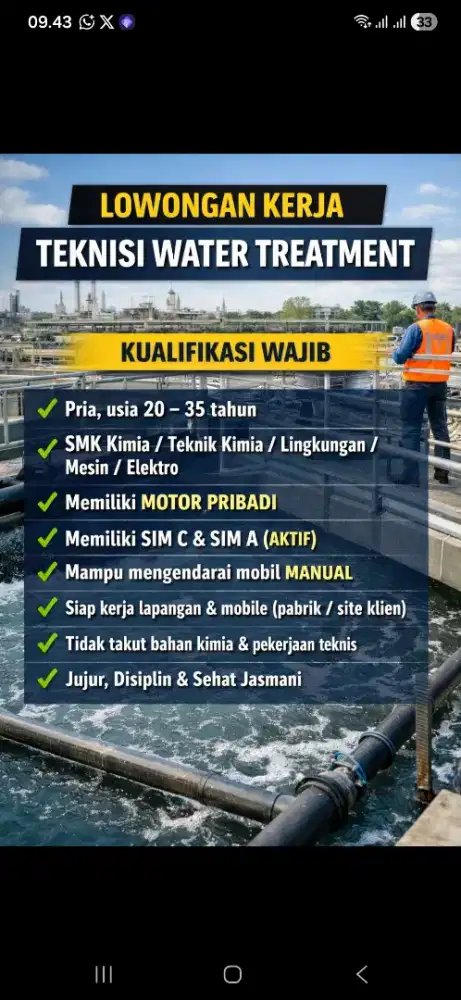 Di butuhkan teknisi