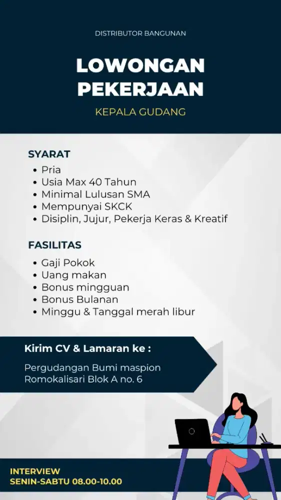 Lowongan kerja Kepala Gudang