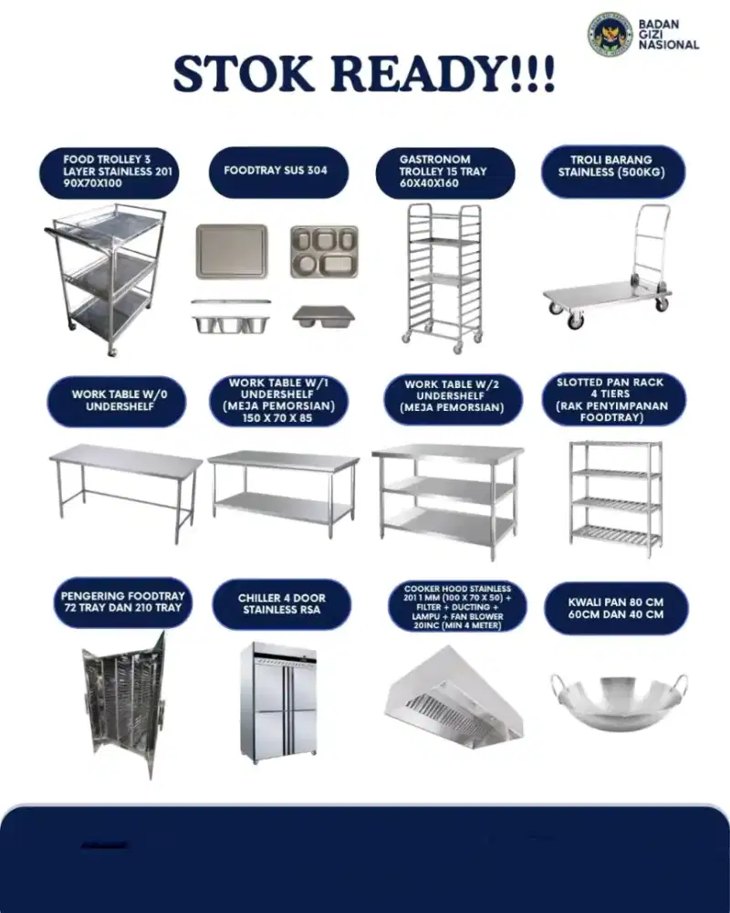 PERLENGKAPAN DAPUR MBG TERMURAH