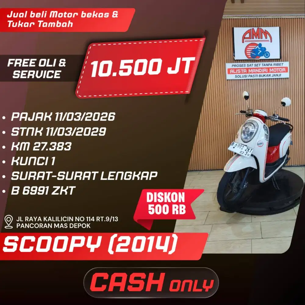 SCOOPY TH 2014 PAJAK ON CASH/TRADE IN/PAKAI PAYLATER/ CC