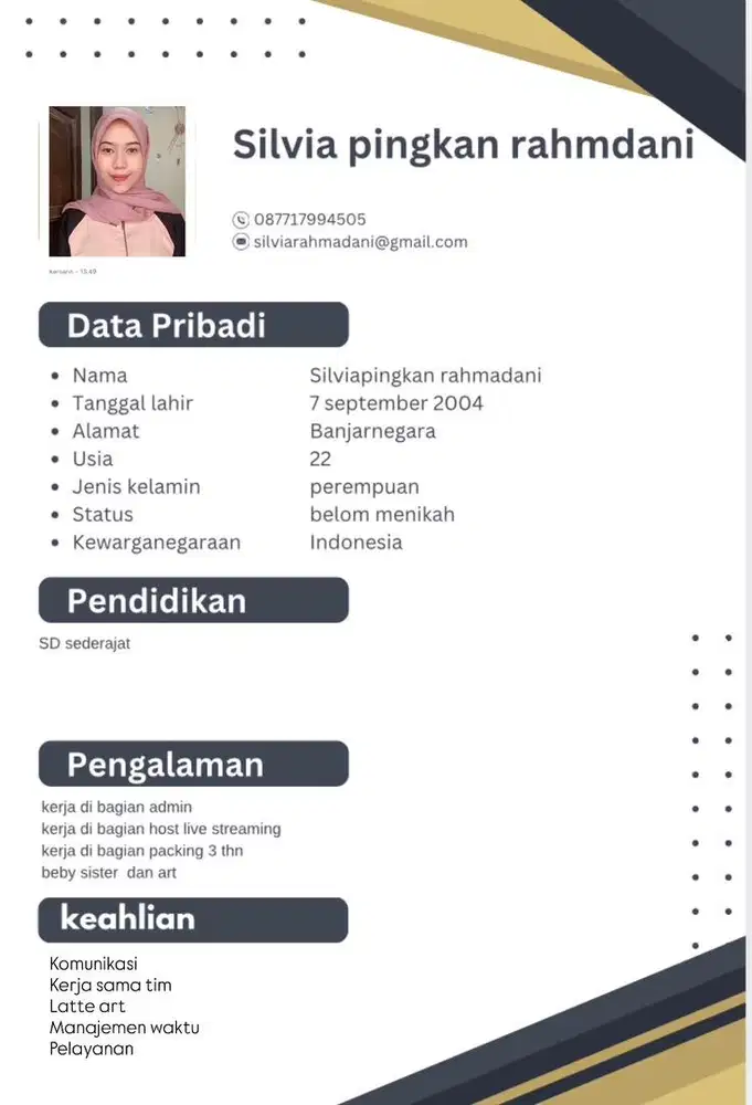 Saya cari loker untuk infalan bulan maret