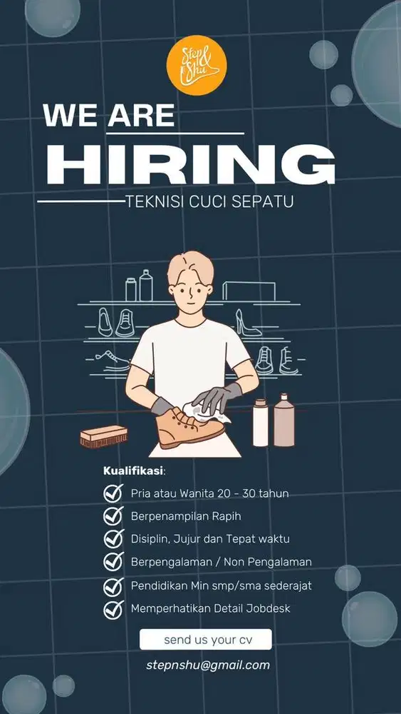 Lowongan kerja cuci sepatu