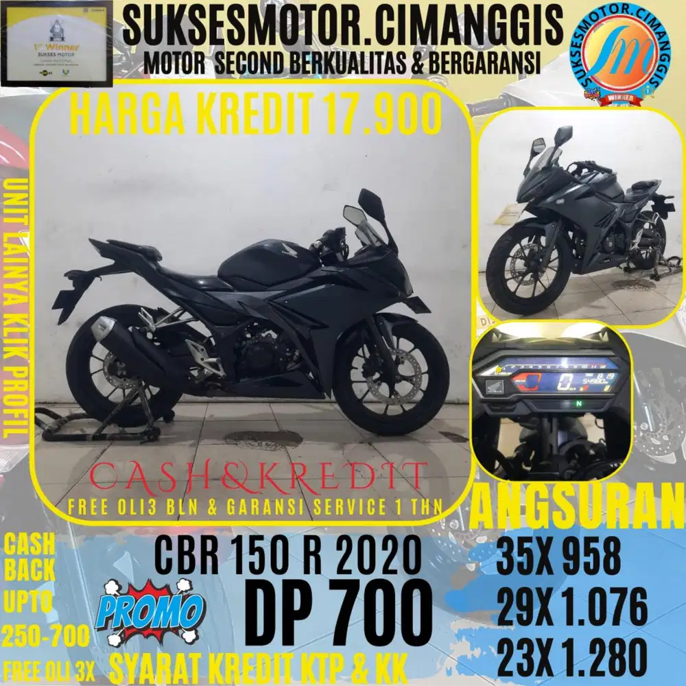DP 700 TERMURAH CBR 150 R CASHBACK UPTO 700RBU FREE OLI3BLN