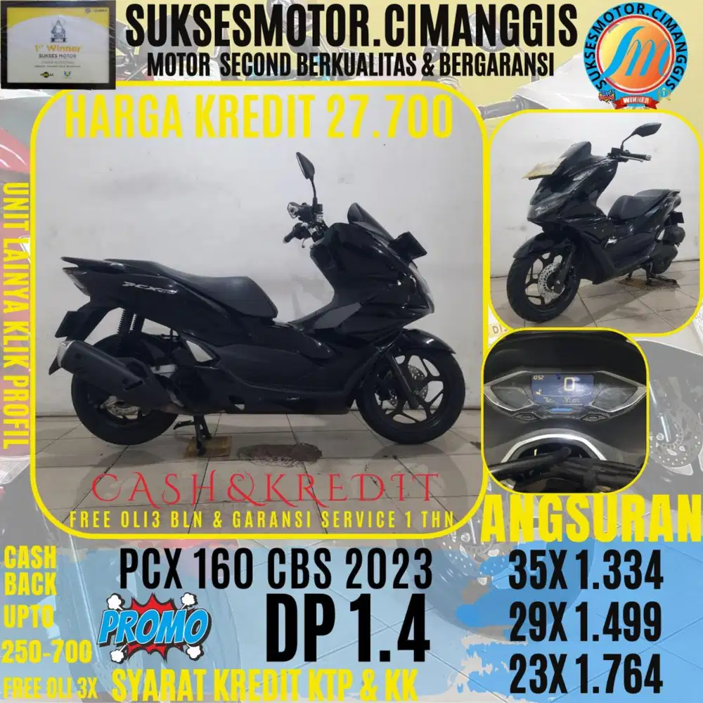 DP 1.4 TERMURAH PCX 160 CBS CASHBACK UPTO 700RBU FREE OLI3BLN