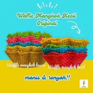 waffle cone ice cream bentuk mangkok