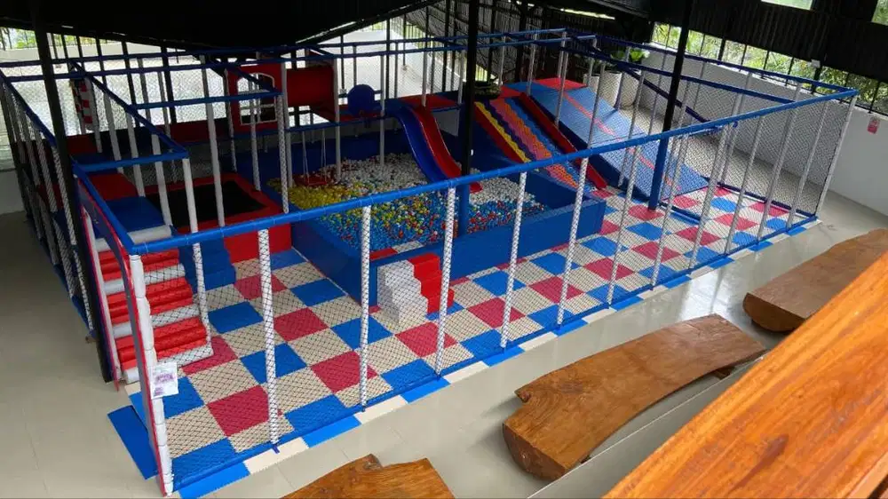 playground indoor outdoor mandi bola anak set rainbow slide