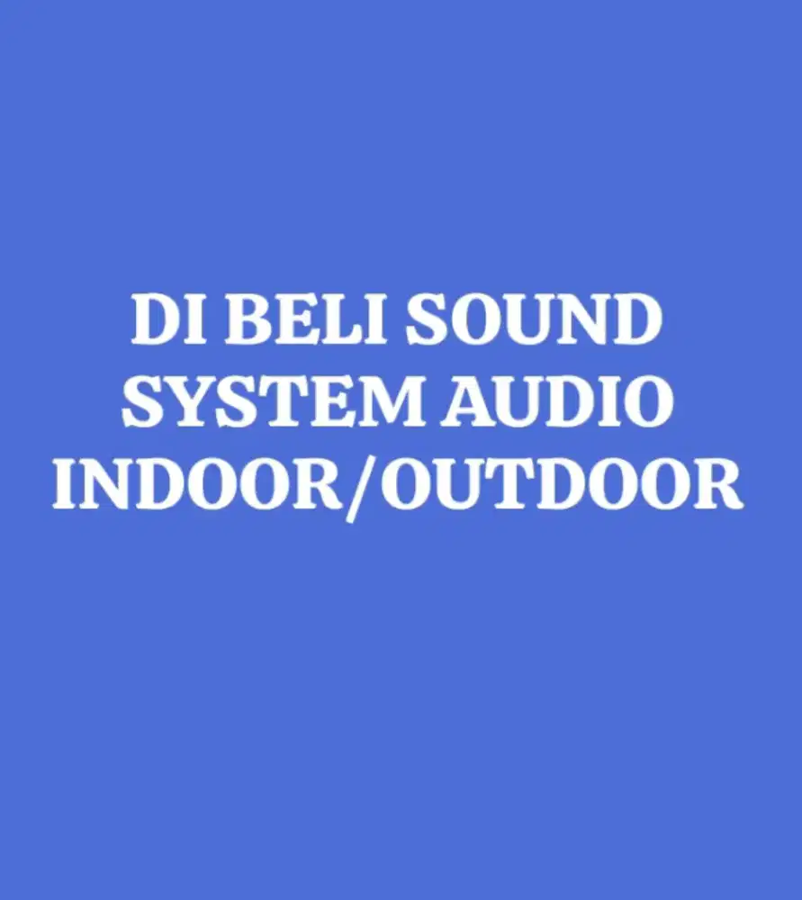 Di beli cash sound system second