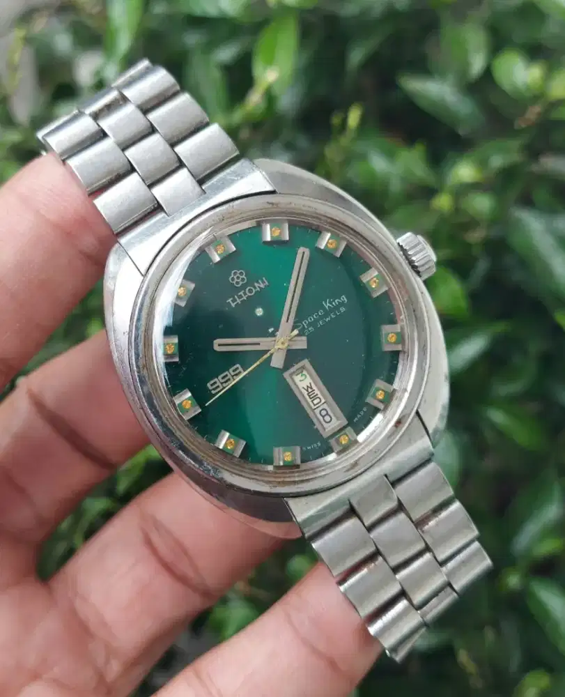 Jam tangan titoni green dial swiss