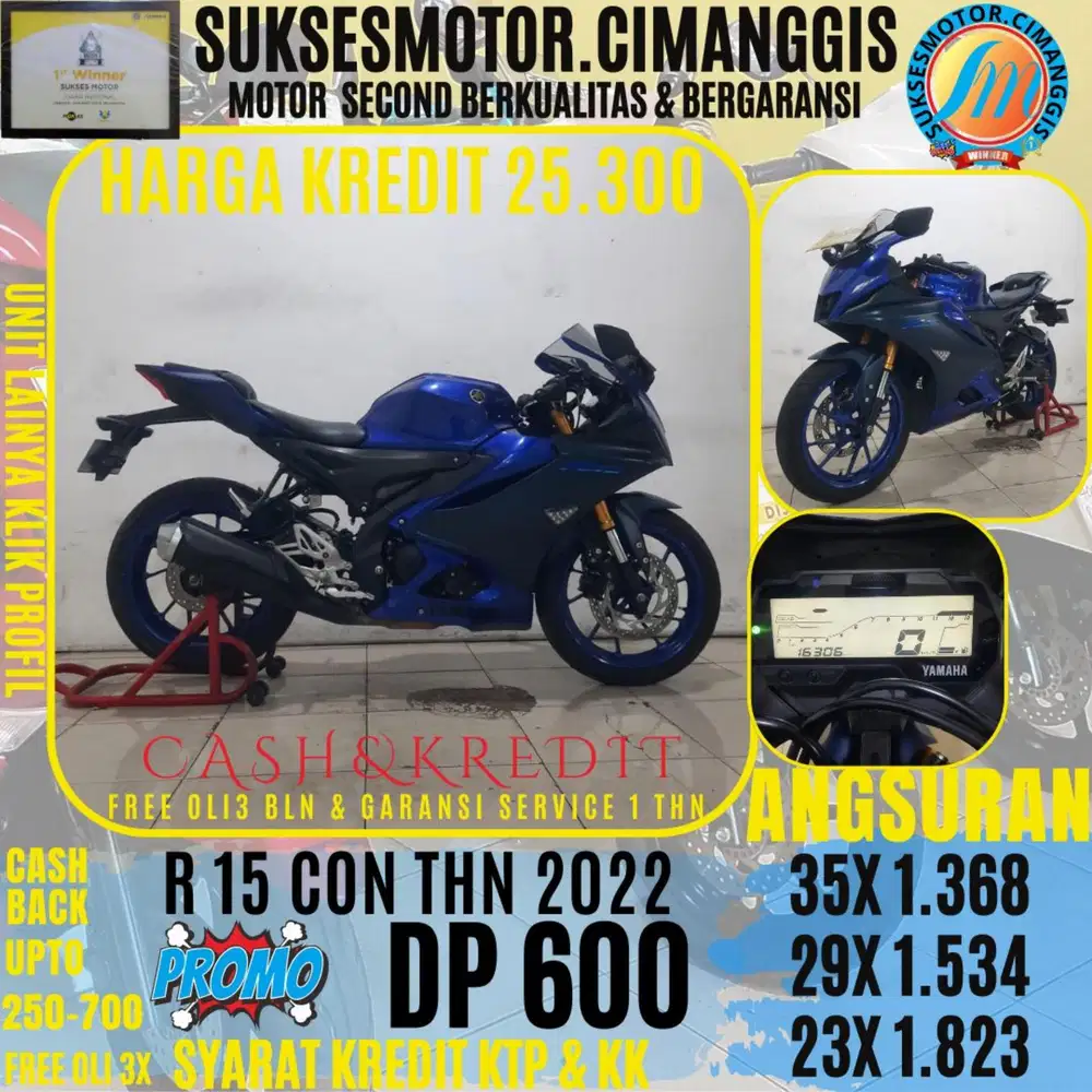 DP 700 TERMURAH R15 CONECETED CASHBACK UPTO 700RBU FREE OLI3BLN