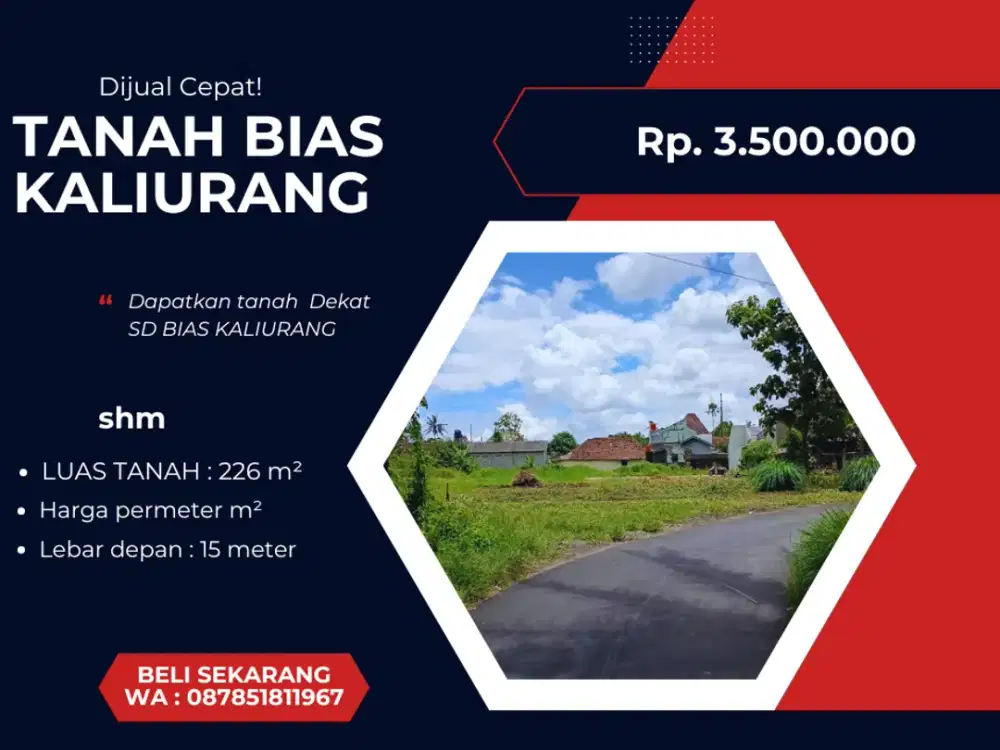 Tanah Jogja 2 MENIT SD BIAS KALIURANG SHMP