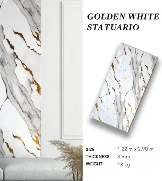 UV MARBLE 290CM GOLDEN WHITE STATUARIO