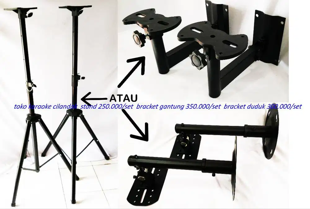 STAND SPEAKER -STAND MICROPHONE -BRACKET TV rak audio tv kaca tempered