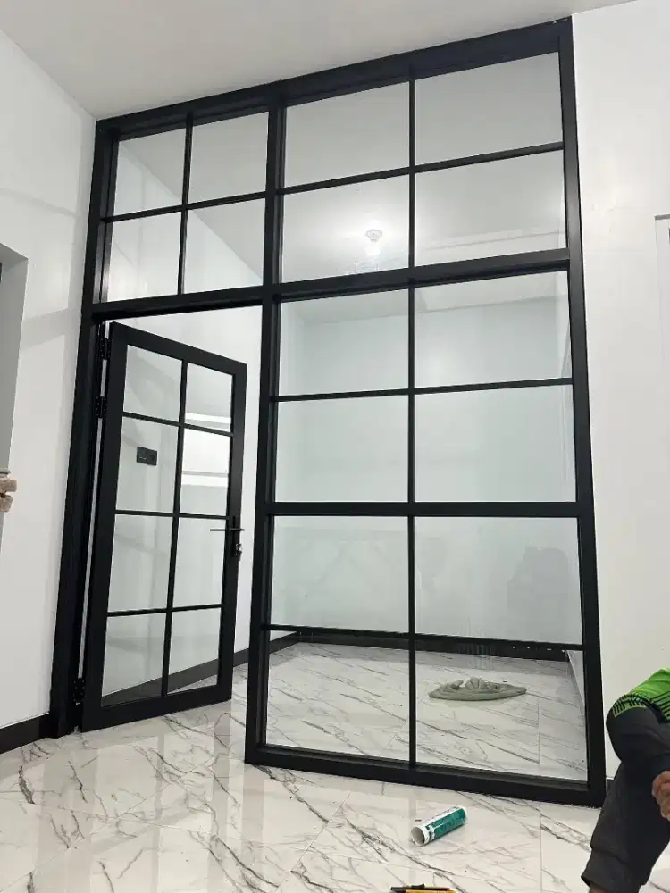 JENDELA upvc Sekat kaca, partisi kaca