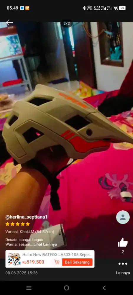 Helm Batfox Kondisi baru ukuran L termurah