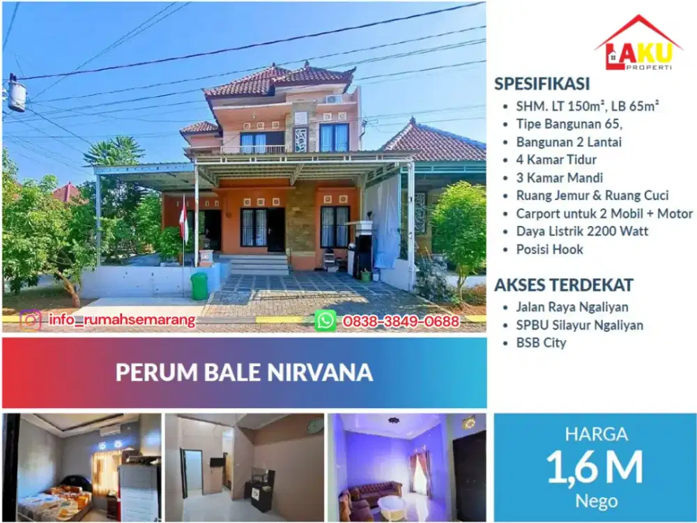 Hunian Nyaman & Eksklusif! Rumah HOOK Bale Nirwana Ngalian – Siap Huni