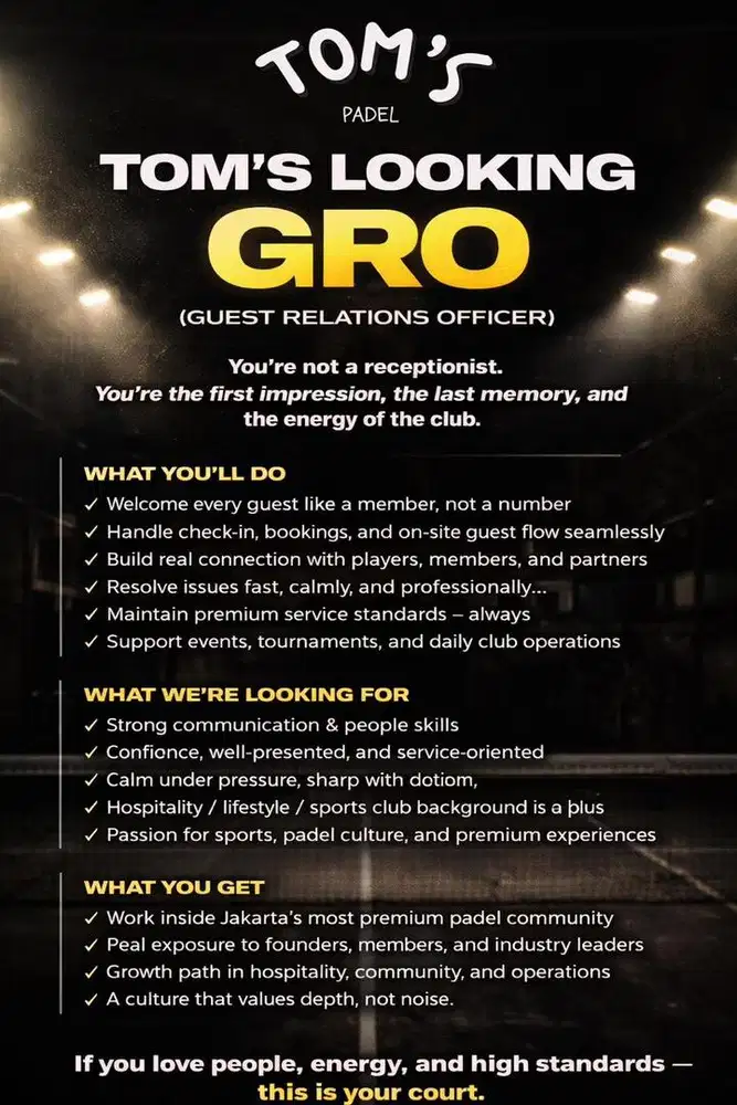 Guest Relations Officer (GRO) Wanted!