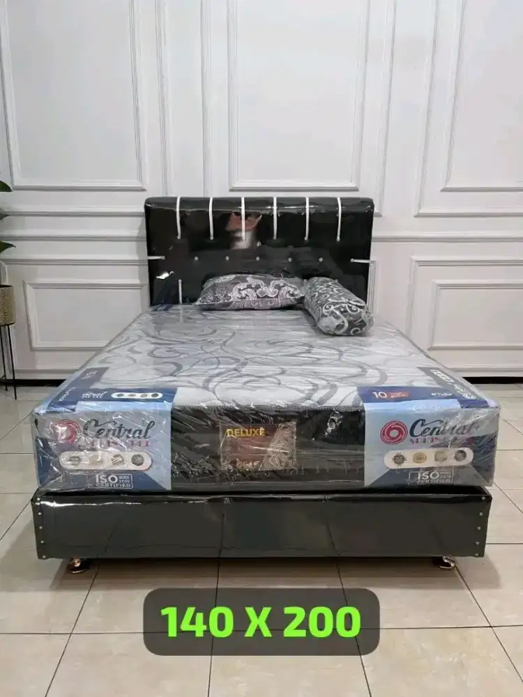 1 Set Spring bed Central + dipan Sandaran uk 160 x 200 cm