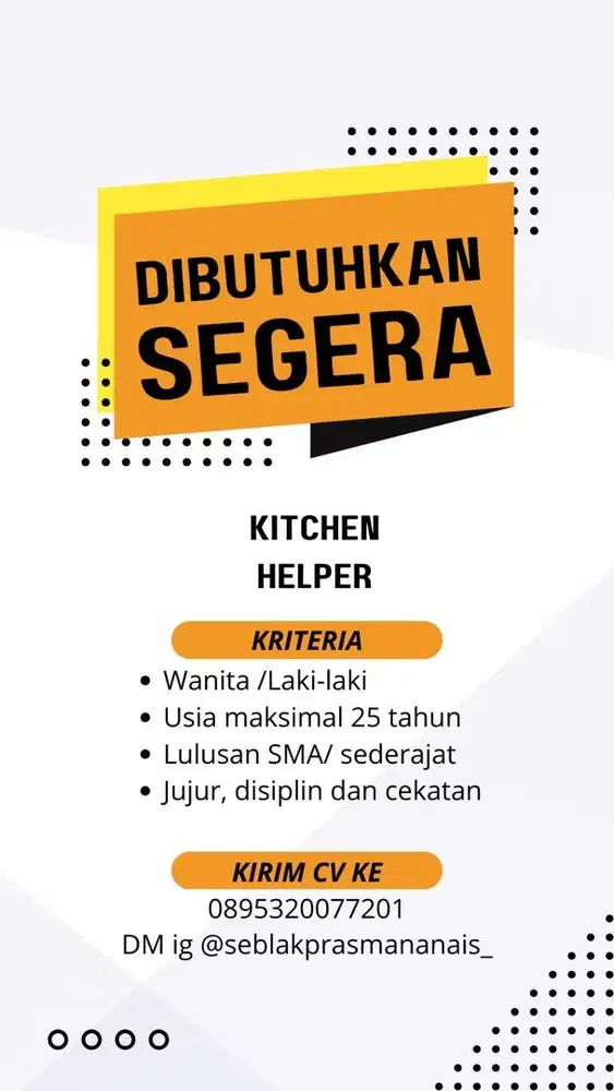Untuk bantu2 di kedai seblak